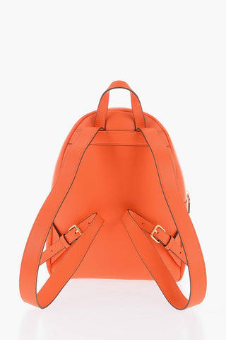 LOVE Faux Leather Solid-Color Backpack with Gold Logo