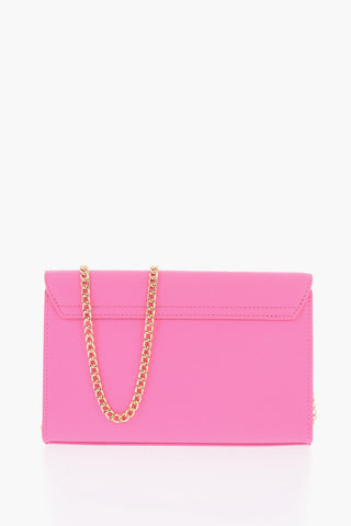 LOVE Faux Leather Bag with Golden Logo and Chain Shoulder Strap