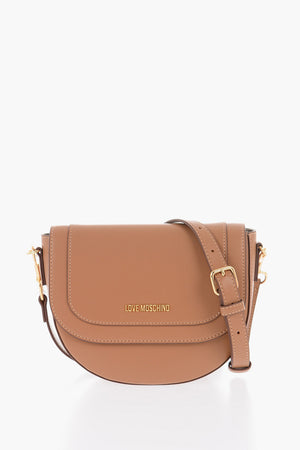 LOVE Faux Leather Saddle Bag with Removable Shoulder Strap