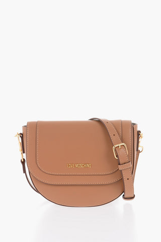 LOVE Faux Leather Saddle Bag with Removable Shoulder Strap