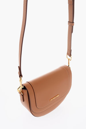 LOVE Faux Leather Saddle Bag with Removable Shoulder Strap