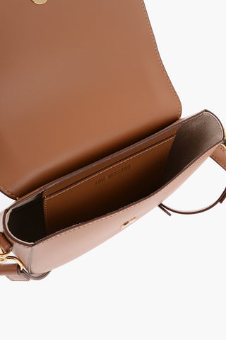 LOVE Faux Leather Saddle Bag with Removable Shoulder Strap