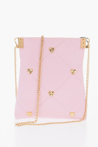 LOVE Borsa a Tracolla in Ecopelle con Cuoricini Dorati All-Over