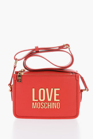 LOVE Hammered Faux Leather Camera Bag with Gold Logo Plaque
