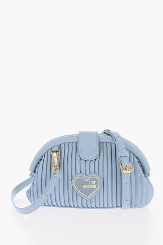 LOVE Pleated Faux Clutch with Removable Shoulder Strap