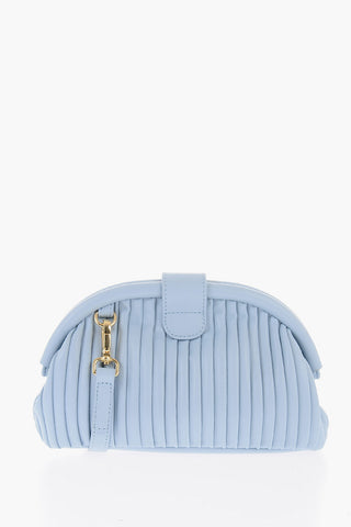 LOVE Pleated Faux Clutch with Removable Shoulder Strap