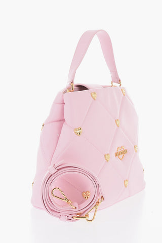 LOVE Borsa a Mano in Ecopelle con Cuoricini Dorati All-Over