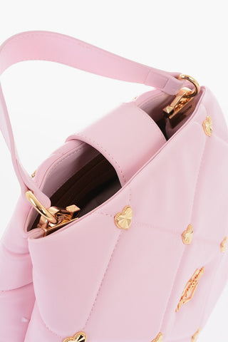 LOVE Borsa a Mano in Ecopelle con Cuoricini Dorati All-Over