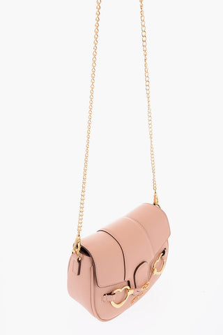 LOVE Vegan Leather Saddle Bag with Gold Heart-Shaped Clasp