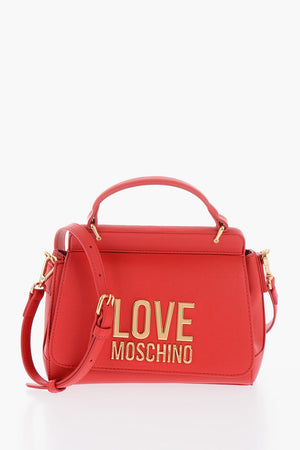 LOVE Schultertasche aus Kunstleder mit großem goldfarbenem Logo