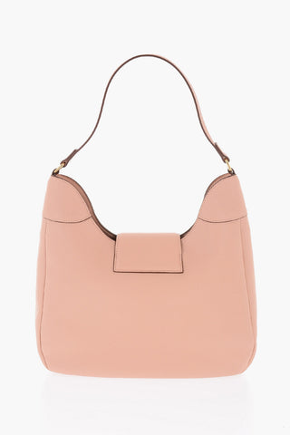 LOVE Borsa Hobo in Ecopelle Martellata con Maxi Morsetto a Forma di Cuore