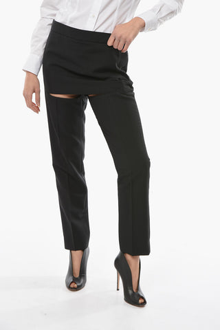 Wool and Mohair Pants with Cut Out Detail