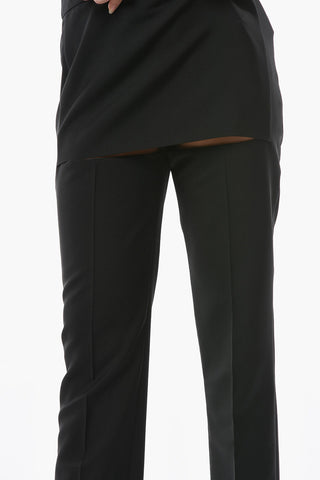 Wool and Mohair Pants with Cut Out Detail