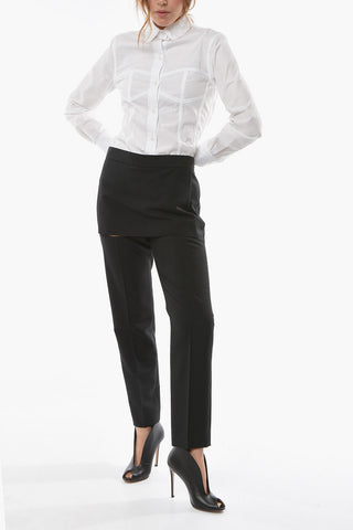 Wool and Mohair Pants with Cut Out Detail