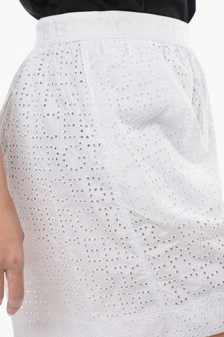 Broderie-anglaise Shorts with Logoed Band