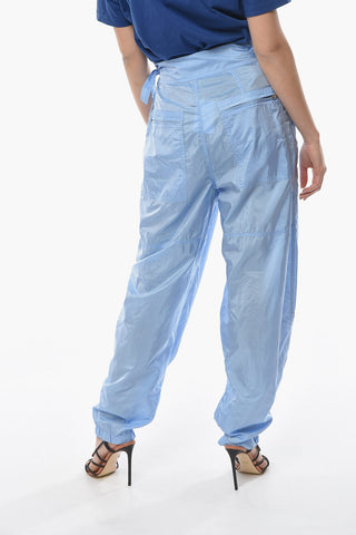 Pantaloni Jogger OLGA in Nylon e Seta con Zip alla Caviglia