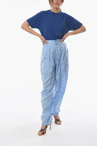 Pantaloni Jogger OLGA in Nylon e Seta con Zip alla Caviglia