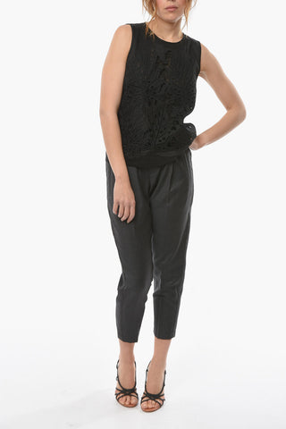 STUDIO Ramie ORATA Tank Top with Broderie-anglaise Detailing