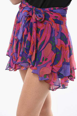 Silk-crepe ATORIA Flared Miniskirt