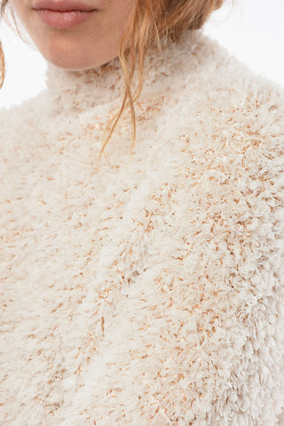 Sequin-embellished Tulle Turtle-neck Sweater