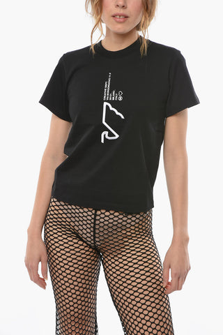 EMPORIO Crew-neck T-shirt with Lettering and Embroidered Logo