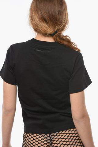 EMPORIO Crew-neck T-shirt with Lettering and Embroidered Logo