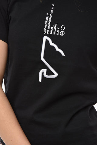 EMPORIO Crew-neck T-shirt with Lettering and Embroidered Logo