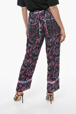 ETOILE Viscose-chiffon RYAMA Flared Pants with Floral Motif