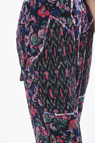 ETOILE Viscose-chiffon RYAMA Flared Pants with Floral Motif