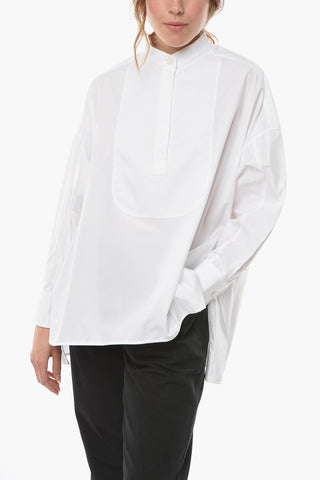 Cotton-poplin FAUNA Shirt with Mandarin Collar
