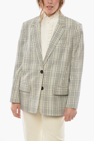 ETOILE Textured-cotton ILINDO Single-breasted Blazer with Notch Lapel