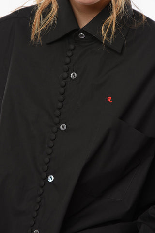 Over-sized Business Shirt with Chest Pocket and Embroidered Logo
