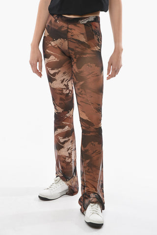 CTNMB Transparent CAMO MESH Trousers with Flared Leg