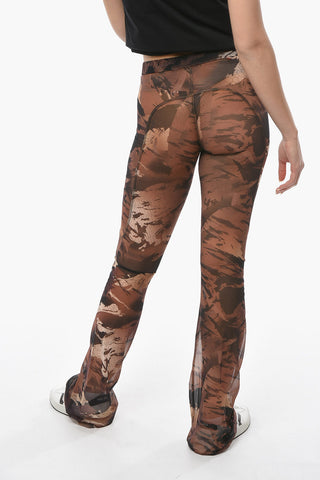 CTNMB Transparent CAMO MESH Trousers with Flared Leg