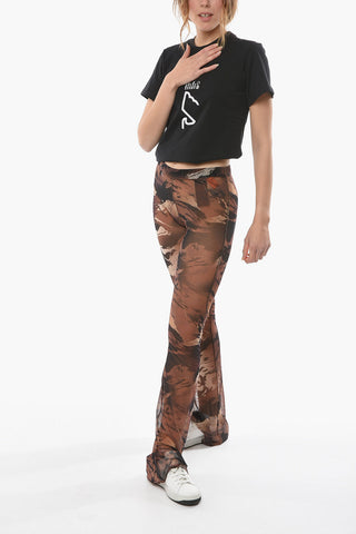 CTNMB Transparent CAMO MESH Trousers with Flared Leg