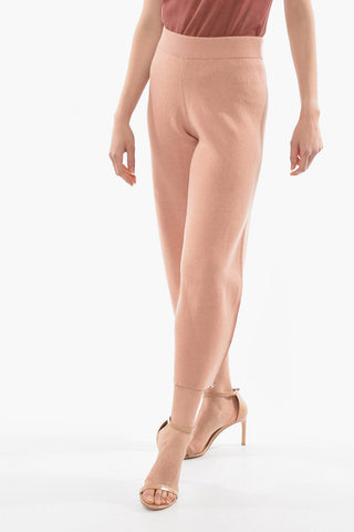 Pantaloni Elasticizzati In Misto Cashmere
