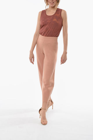 Pantaloni Elasticizzati In Misto Cashmere