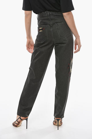 ETOILE High-waisted CORSYB Denims with Embroidery-embellishment