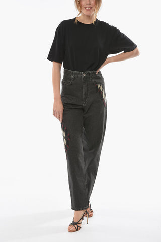 ETOILE High-waisted CORSYB Denims with Embroidery-embellishment