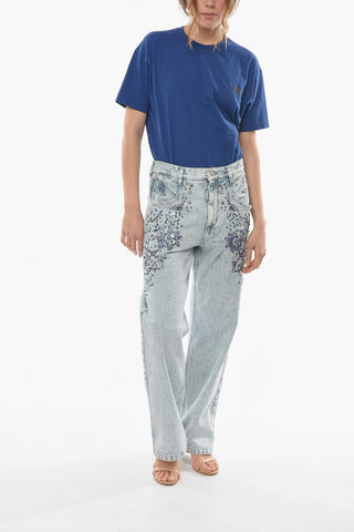 High-waisted NADEGEIL Denims embellished with Sequins and Beads