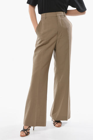 Pantaloni Flare in Lana Vergine