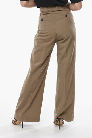 Pantaloni Flare in Lana Vergine
