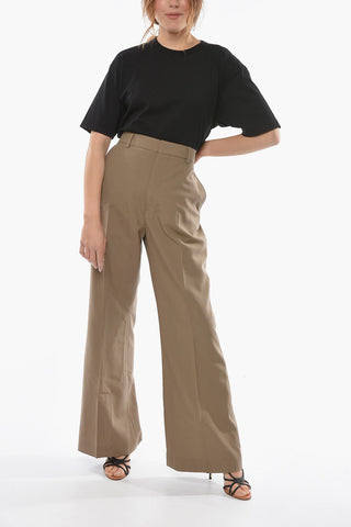 Pantaloni Flare in Lana Vergine
