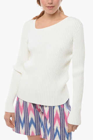 Ribbed ASYM Crewneck Sweater