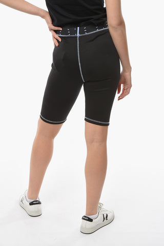 Contrasting Hems Biker Leggings