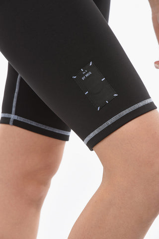 Contrasting Hems Biker Leggings