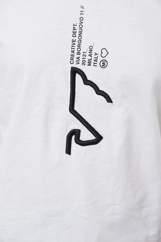 EMPORIO Crew-neck T-shirt with Lettering and Embroidered Logo