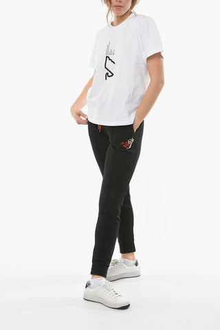 EMPORIO Crew-neck T-shirt with Lettering and Embroidered Logo