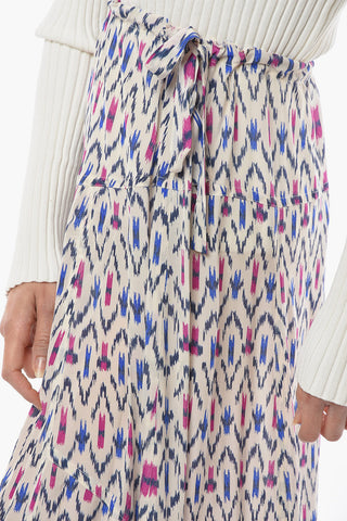 ETOILE Viscose-satin ALONA Longuette Skirt in Abstract Print