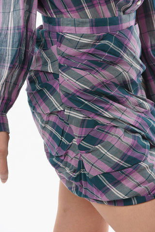 ETOILE Cotton-voile BIRDY Miniskirt in Tartan-check Motif